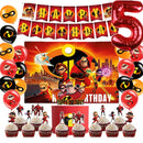 Cartoon The Incredibles Theme Boy Birthday Party Latex Balloons Cake Topper Banner Background Baby Shower Supplies For Kids Gift