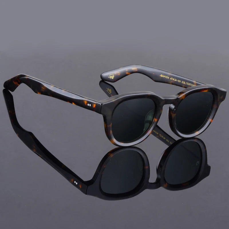 DAHVEN Fashion Sunglasses Original Vintage Sunglasses for Men and Women Series Hand Craft Oval Acetate Solar Glasses