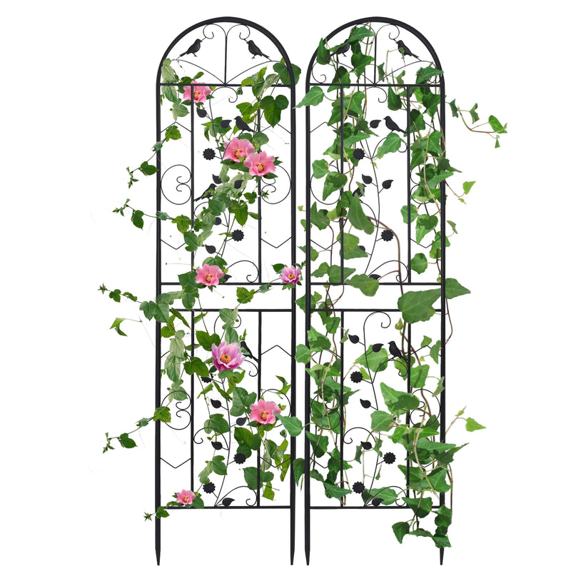 2 Pack Climbing Plants Trellis Metal Garden Fence for Vines Vegetables Flowers