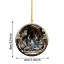 2024 Nativity Scene Hanging Ornaments Christmas Decoration Wall Hanging Jesus Angel Easter Christ Room Home Decorations