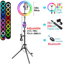 12in 30cm Selfie Ring Light RGB Tripod Phone Stand Holder Photography RingLight Circle Fill Light Led Color Lamp Trepied Makeup