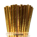 25pcs Foil Gold Silver Disposable Drinking Paper Straws Rainbow for Birthday Wedding Christmas Party Event Supplies