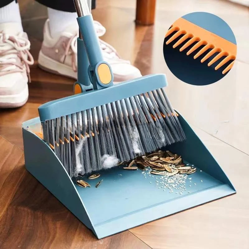 Broom and Dustpan Set for Home Stand Up Broom and Dustpan Comb for Office Home Kitchen Indoor Floor Cleaning Use Broom Set