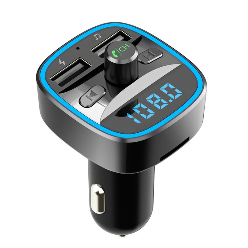 T25 FM Transmitter Car Bluetooth-compatible 5.0 Audio Receiver MP3 Player Dual USB Fast Charging Handsfree Wireless Car Charger
