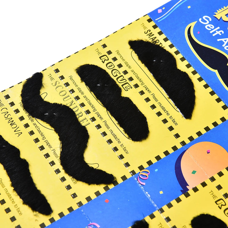 12Pcs/Set Self Adhesive Fake Beard Mustaches Mexican Fiesta Party Supplies Halloween Christmas Costume Fake Mustaches Sticker