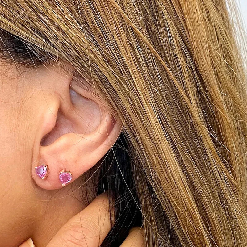 925 sterling Silver Ear Needle pink zircon Metal earrings for women water drop/star/ geometric hoop earring fine wedding Jewelry
