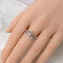New Valentine's Day Rings Sweet Pink Zircon Princess Bows Size 7-9 For Women 925 Silver Ring Romantic Fine Jewelry Birthday Gift