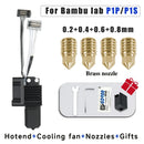 For Bambu P1P/X1C  Hotend Kit Hardened Steel Nozzle for Bambulab P1s Upgrade Hotend With Fan Complete for Bambu Lab X1 Carbon