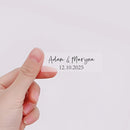 50pcs Personalized Wedding Stickers, Custom Transparent Wedding Stickers, Rectangular Stickers for Name Date, Label Sticker