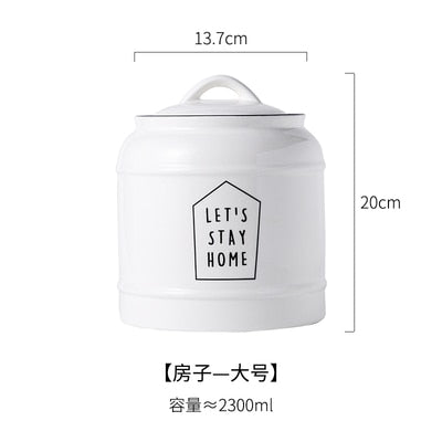 Ceramic Lid Sealed Cans Candy Cans Household Snack Storage Bottle Coffee Beans Tea Cans Kitchen Multigrain Storage Container