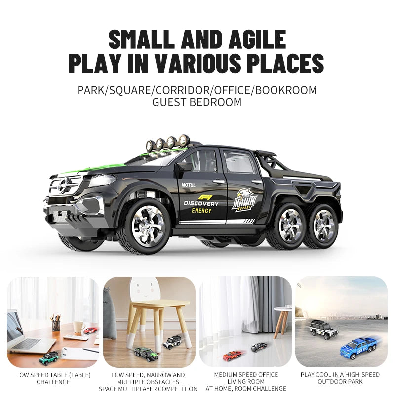 RC Cars 2.4G 5-Channel 1:64 Alloy Mini Remote Control SUV Drifts Long Endurance Electric Off-road Vehicle for Children Light