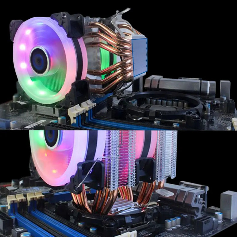 CPU Cooling Fan RGB 4Pin PWM 4/6 Heat Pipes CPU Cooler radiator PC Fan Intel LGA 2011 1200 1150 1151 1155 X79X99 AM3 AM4