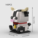 Animals MOC Dairy Cow Brickheads Cute Creative DIY Desktop Decor Building Blocks Kids Toys Gift Cartoon Pet Dairy Cattle Model