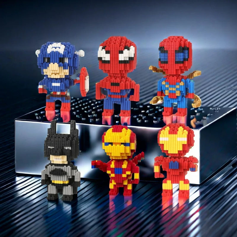 Disney Sanrio Kulomi Building Block Toys Cartoon Characters , Mario Katie Cat Small Particle  Assembly Toys Wholesale Spider-Man