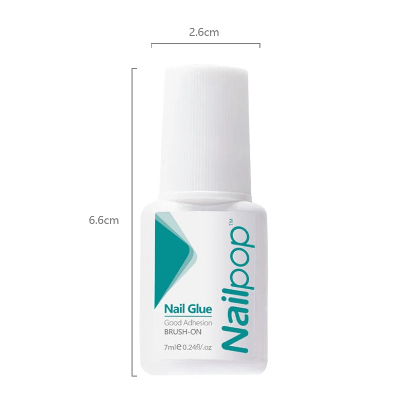 Nailpop Fast Dry Nail Glue with Brush Nail Art Tips Glitter Acrylic Decoration Nail Art Tools Manicure Accessories 2pcs