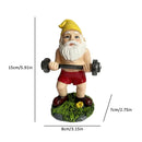 Cute Creative Naughty Gnome Dwarf Garden Decor Statue Old Man Fairy Ornament Easter Dumbbell Weightlifting Gnome Sculpture