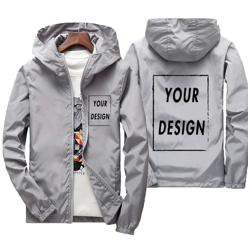 Custom Brand Logo Autumn Jacket Men Waterproof Warm Windbreaker Casual Clothing Big Size 7Xl Men Green Black Red Jacket Outdoor