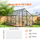 SucceBuy Polycarbonate Greenhouse Panels Roof Panels Sheets, Waterproof UV Protected Corrugated Resistance for Greenhouse/Garden