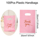 100pcs Thank You Gift Bag Plastic Shopping Bag Tote Bag 20*30cm Gift Bags Birthday Wedding Party Favors Candy Cookie Wrapping