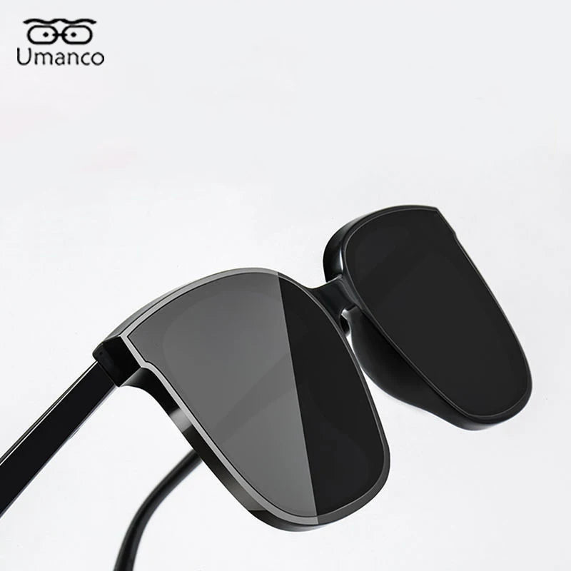 Umanco Fashion Polarized Myopia Sunglasses for Men Women Oversized Square Driver Sunglasses UV400 Designer Nearsight Glasses