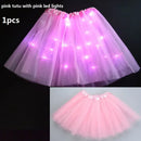 Children Kids Girls Light Up Tutu Led Skirt Glow Wreath Headband Party Birthday Luminous Costumes Christmas Halloween Festival