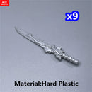9pcs MOC Bricks 4cm Action Figure Ninja Weapon Sword Dragon Accessory Assembled Building Blocks Children Toys