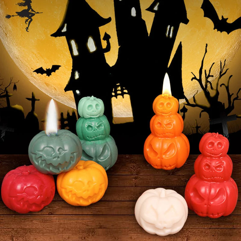 Halloween Pumpkin Candle Silicone Mold DIY Candle Making Soap Resin Chocolate Beeswax Mold Christmas Gifts Craft Home Decor