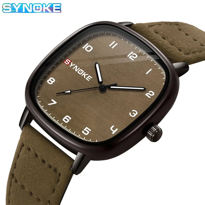 SYNOKE Men Quartz Watch Fashion Simple Business Belt Quartz Watch For Men Watch Student Wristwatch Sports Non Mechanical