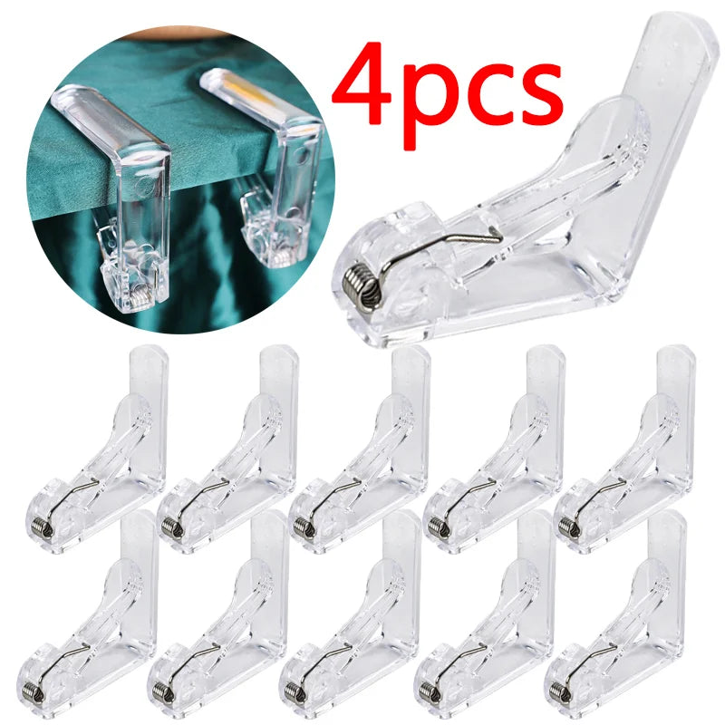 1/4Pcs Transparent Tablecloth Clamps with Spring Table Cloth Clips Table Cover Fixation Bracket for Wedding Party Home Supplies