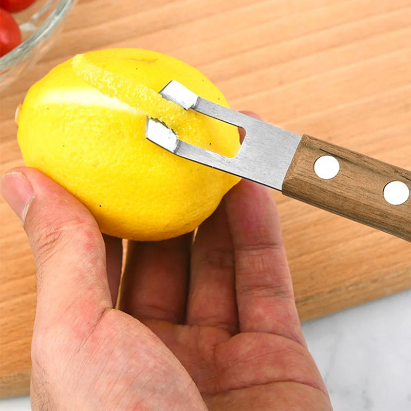 Steel Stainless Fruit Peeler Vegetable Peeler Lemon Zester Shredder Wooden Handle Slicer Julienne Butter Kitchen Gadgets Tools