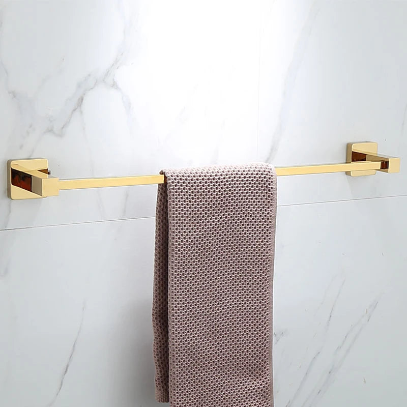 Luxury Golden Bathroom Brass Hardware Towel Rack Paper holder Toilet Brush Holder Towel Holder hook Row hook Activity bar