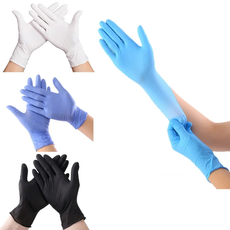 20/100Pack Disposable Nitrile Gloves Black Latex Free Tattoo Cleaning Protective Glove For Work Kitchen Cooking Tools