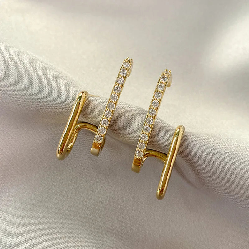 Fashion Exquisite Rhinestone Decor Ear Cuff earring for Woman  2023 New Arrival Christmas Gift stud earrings