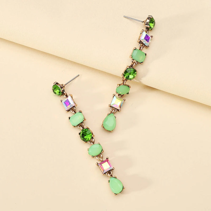 Elegant Cute Teardrop Fashion Shiny Rhinestone Wedding Party Pendant Jewelry Luxury Design Charm Dangle Earrings For Women Gift