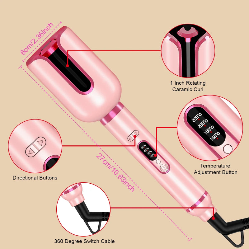 Flower Hair Waver Irons Automatic Hair Curling Iron Anti-Tangle Ceramic Rotating Hair Curler Large Slot Styling Appliances