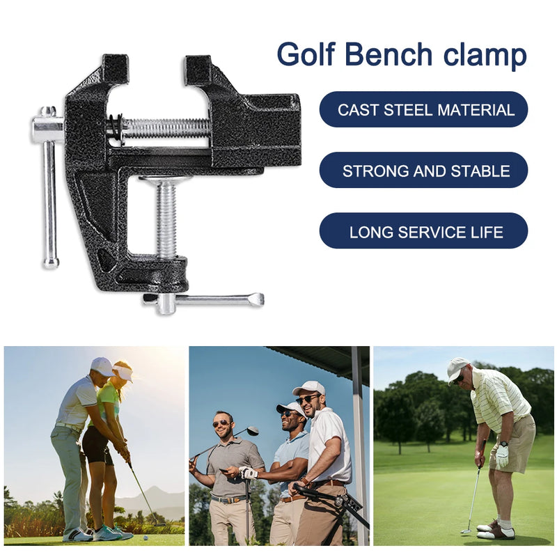 Golf Grip Replacement Tool Vise Clamp Multi-Functional Quick Shaft Clamp Quick Adjustment Cast Steel Golf Club Regrip Vise Tool