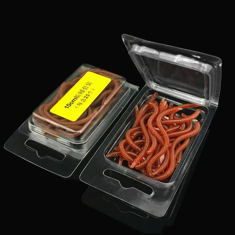 Silicone Worm Lure Sand worm 80/100mm 20pcs Earthworm for Fishing Saltwater and Freshwater Pesca Soft Plastics Lures Bait