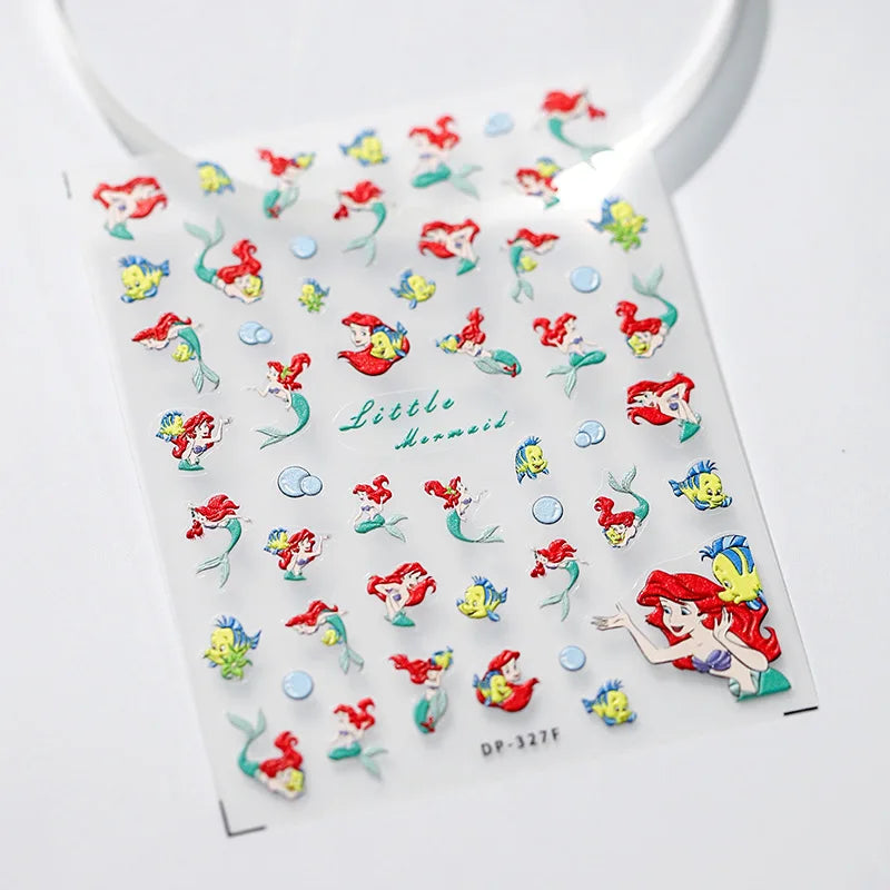 1PCS 5D Cartoon Kuromi Hello Kitty Nail Stickers Sanrio Animation Nail Art Decoration Sanrio Cute Melody Embossed Stickers