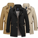 Men's Business Windbreaker Long Jackets Pure Cotton Trench Coats Casual 2023 Spring Fall Winter Fashion Suit Streetwear Blazers