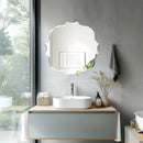 Wisfor Scalloped Edge Beveled Frameless Bathroom Wall Mirror for Living romm, Bedroom, Entrance