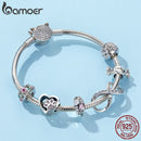 BAMOER Silver Charm Collection 925 Sterling Silver Dazzling CZ Beads fit Bracelets & Bangles Jewelry