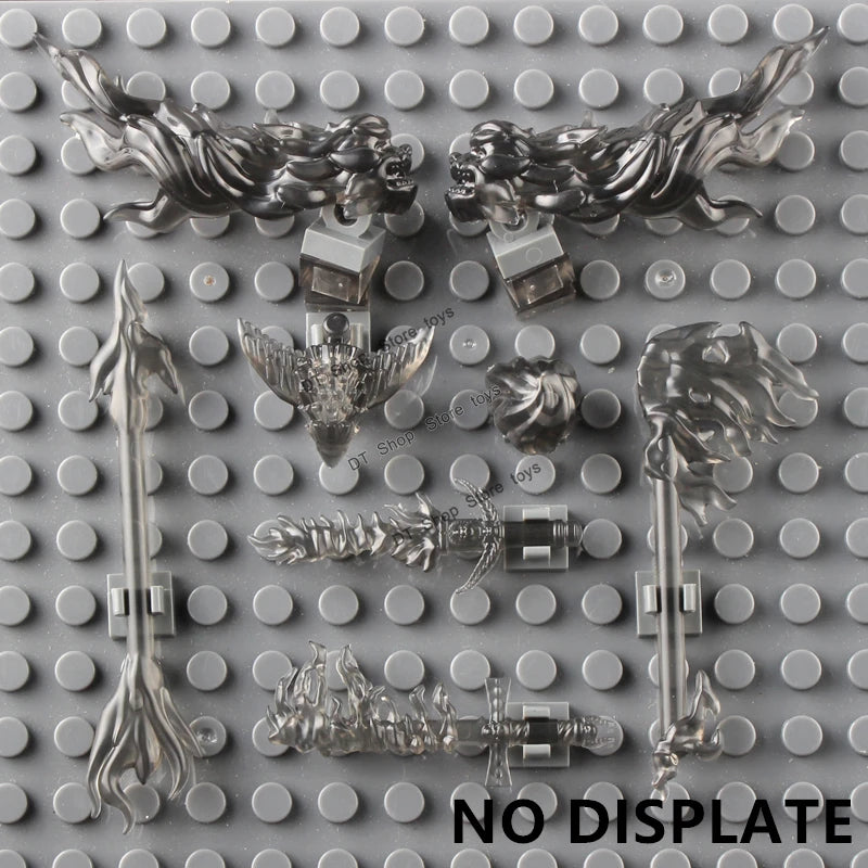 5PCS Cartoon Special Effects Pieces Arm Fist Wind Lightning Leg Flames Weapons Accessories Assemble Scene Bricks Kids for Toys