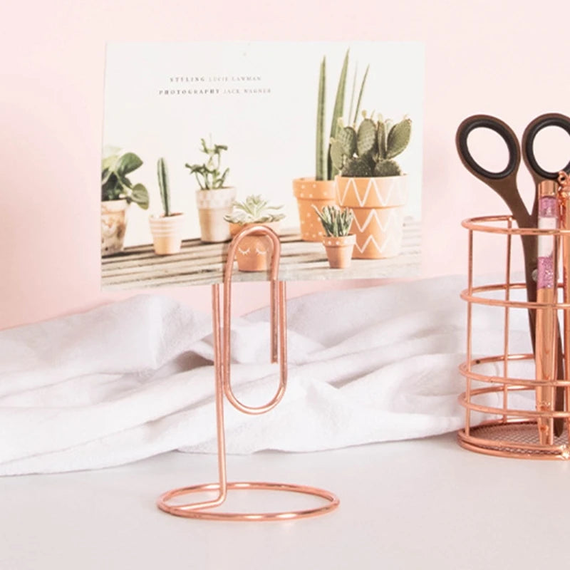 Nordic Paper Clip Table Card Memo Holder Stand Photo Clips Holder Message Folder Desk Stand for Paper Note Memory Photo