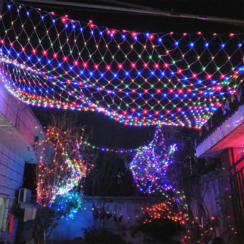 6x4/3x3/2x2m LED Icicle Net String Light Christmas Fairy Lights Garland Outdoor Home for Wedding/Party/Curtain/Garden Decoration