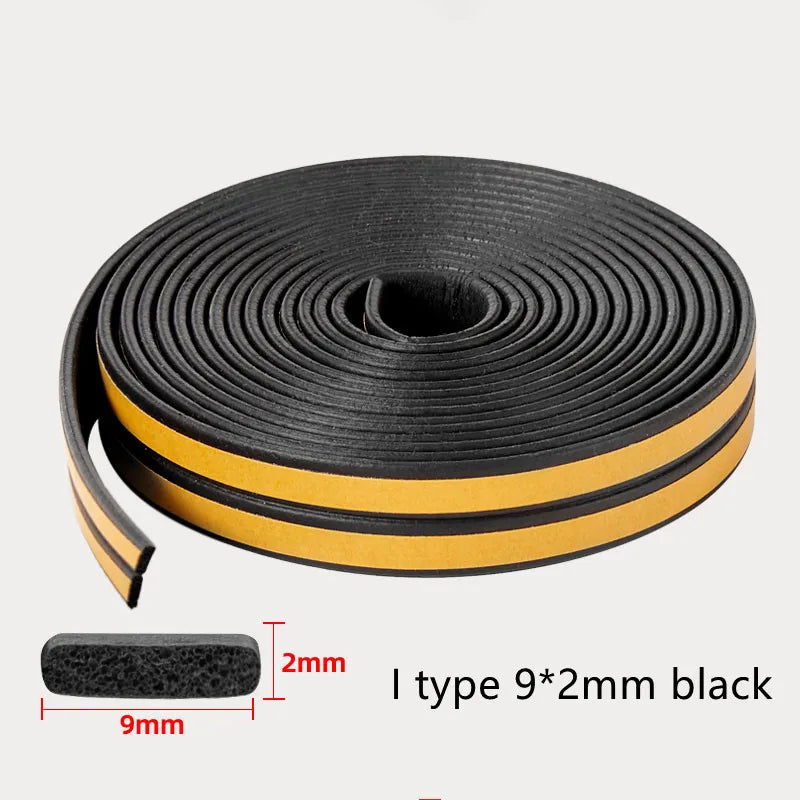 10 meters DIPE self-adhesive door and window sealing strip glass window anti-collision rubber strip foam sound insulation strip