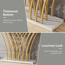 Tribesigns 59 inch Gold Console Table, Modern Entryway Table with Grid-Shaped Metal Base for Entrance, Hallway, Entryway