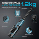 SEESII 3/8"Cordless Electric Wrench 55Nm 6" Extended Ratchet Wrench 12V Rechargeable Angle Wrench Car Repair Tools w/2 Batteries