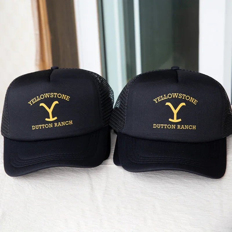 Classic Yellowstone Dutton Ranch Foam Trucker Cap Men Women Adjustable Mesh Dad Hat Adult Daily Sun Sports Visor Caps