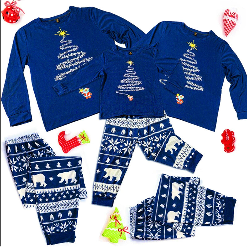 Family Christmas Pajamas 2023 Mother Father Kids Matching Clothes Look Outfit Mommy And Me New Year's Costumes Pyjamas