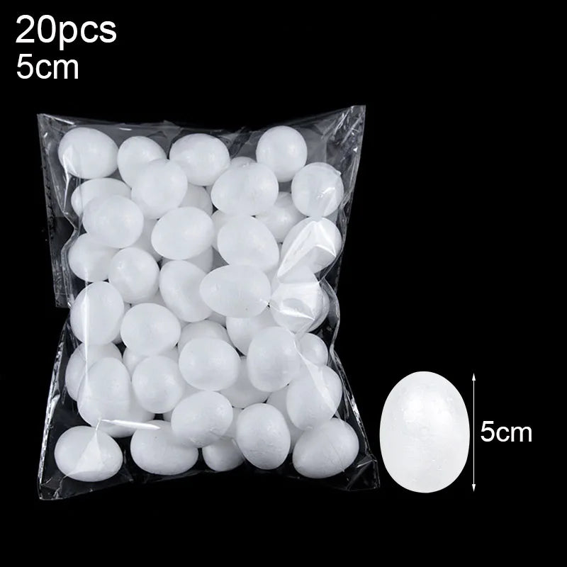 9/7/6/5cm Unfinished White Easter Eggs 20 Pcs Bird Pigeon Eggs Painted DIY Craft  Kids Gift Easter Party Deorations for Home